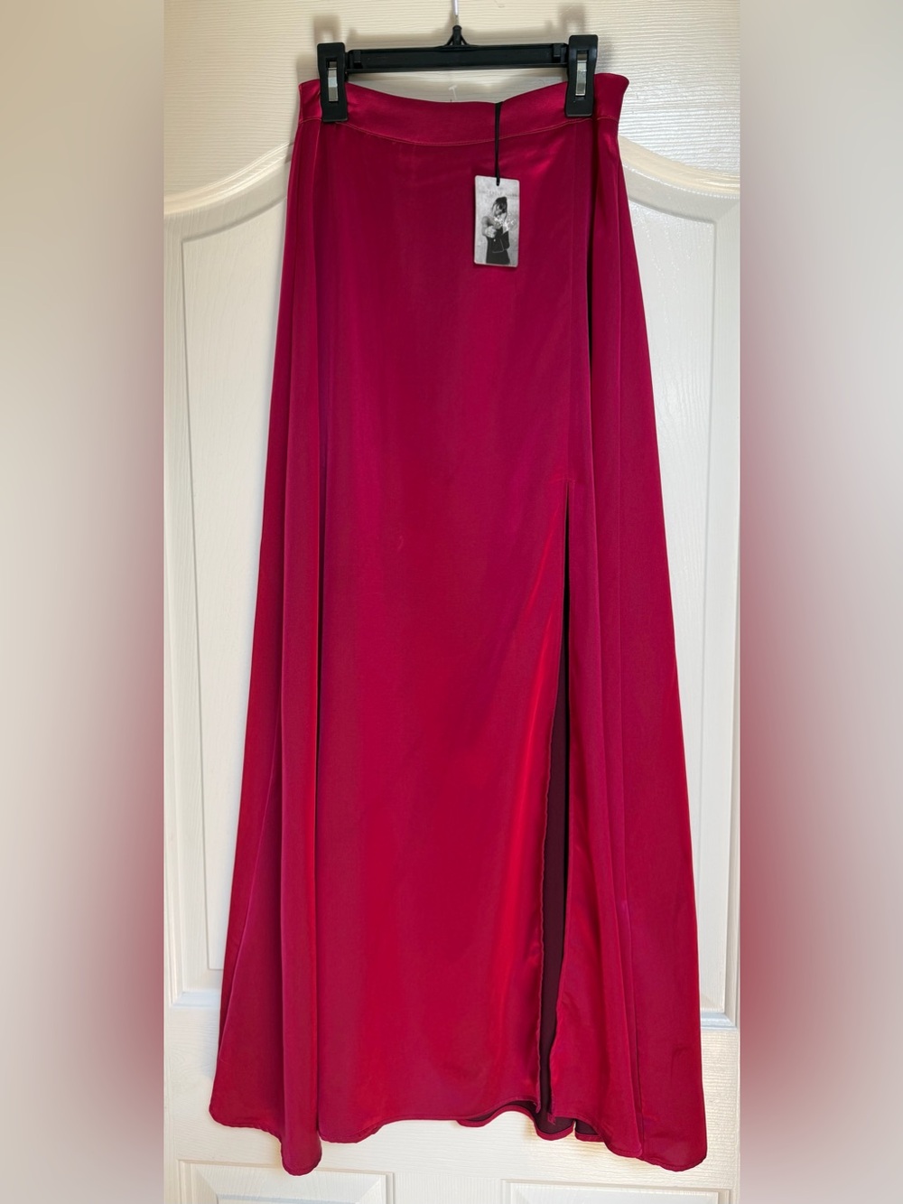 Sincerely Jules NWT Berry Maxi Skirt Front Slit Lined Stretch Size S